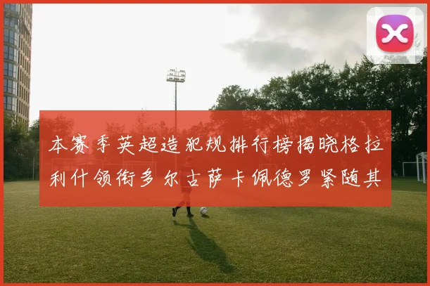 本赛季英超造犯规排行榜揭晓格拉利什领衔多尔古萨卡佩德罗紧随其后
